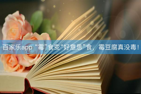 百家乐app “霉”食变“好意思”食，霉豆腐真没毒！