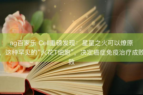 ag百家乐 Cell重磅发现：星星之火可以燎原，这种罕见的“火花T细胞”，决定癌症免疫治疗成败