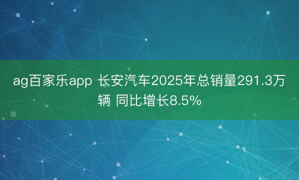 ag百家乐app 长安汽车2025年总销量291.3万辆 同比增长8.5%
