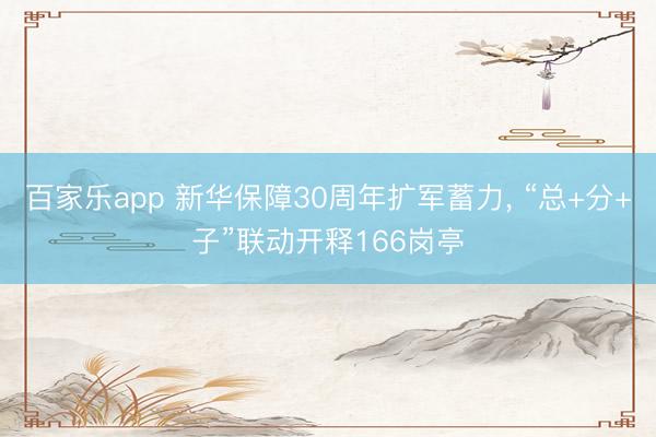百家乐app 新华保障30周年扩军蓄力， “总+分+子”联动开释166岗亭