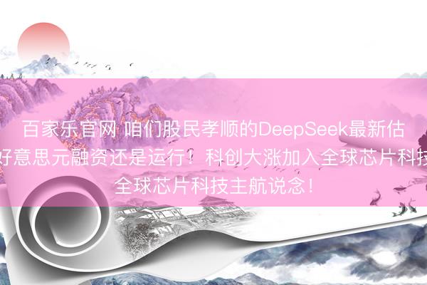 百家乐官网 咱们股民孝顺的DeepSeek最新估值 450 亿好意思元融资还是运行！科创大涨加入全球芯片科技主航说念！