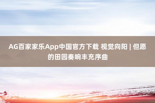 AG百家家乐App中国官方下载 视觉向阳 | 但愿的田园奏响丰充序曲