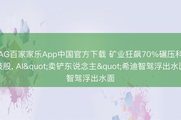 AG百家家乐App中国官方下载 矿业狂飙70%碾压科技股, AI"卖铲东说念主"希迪智驾浮出水面